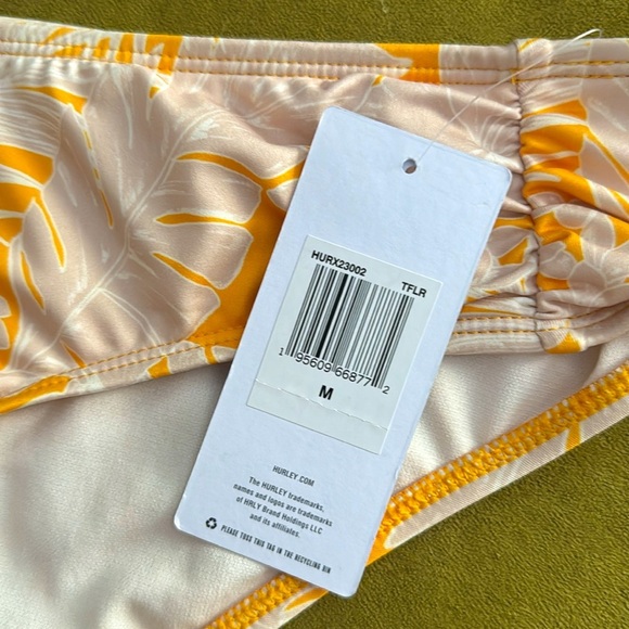 HURLEY NEW Tropical Flower Sunburst Moderate Coverage Bikini Bottoms Size M 58 - Picture 5 of 5